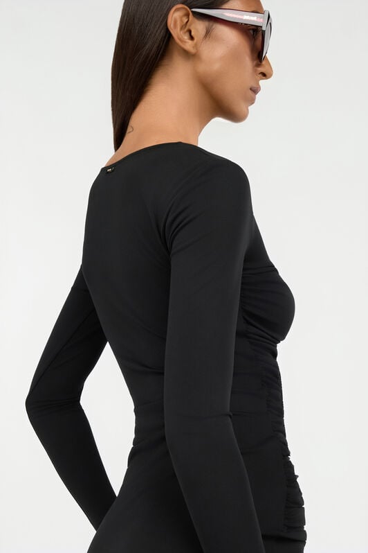 JC Abito Midi Nero Arricciato JC Abito Midi Nero Arricciato BLACK VFT281-VF431