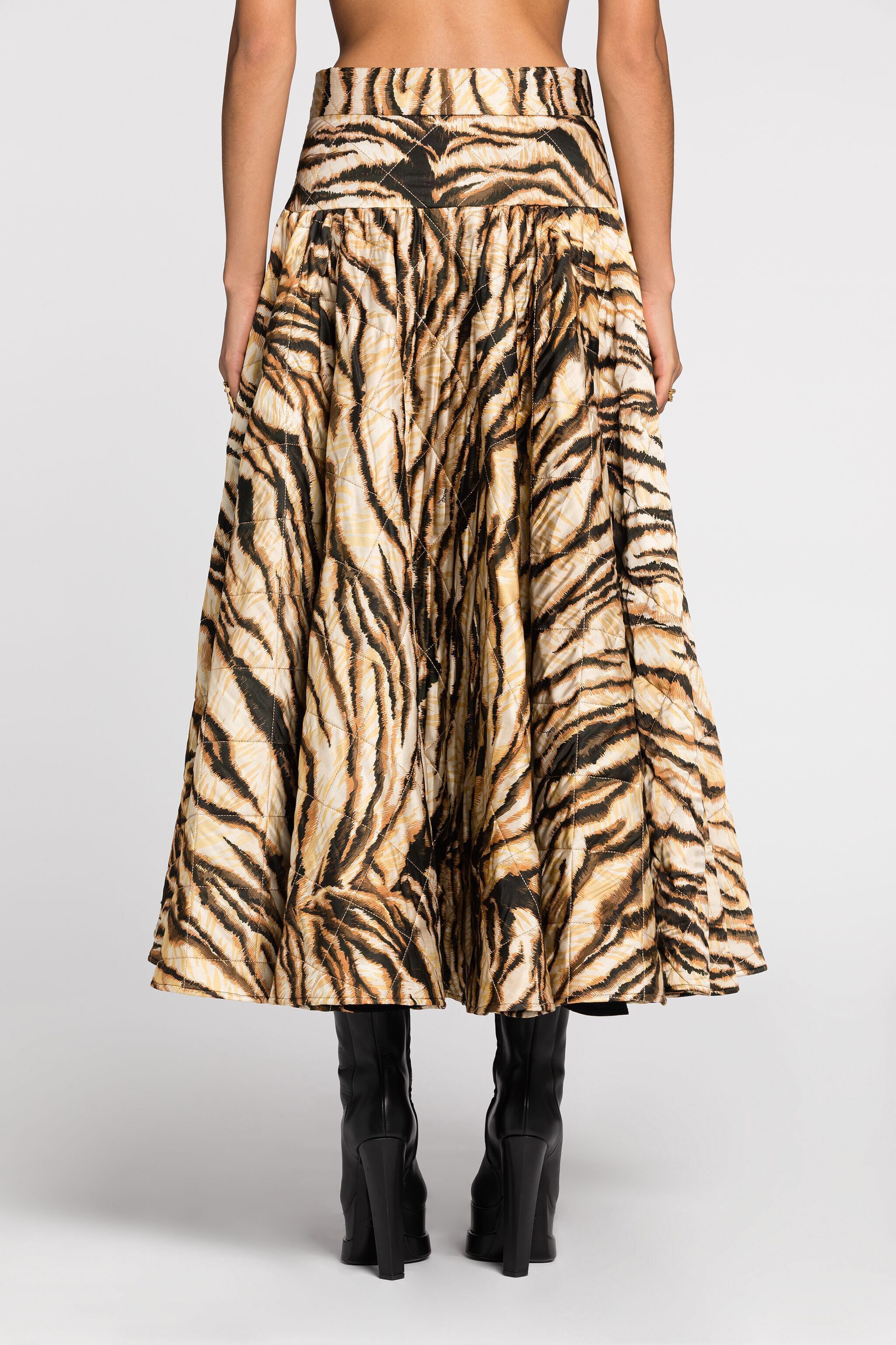 RC Rock mit Steppmuster und Tiger-Print RC Rock mit Steppmuster und Tiger-Print NATURALE RKR311-RYH36