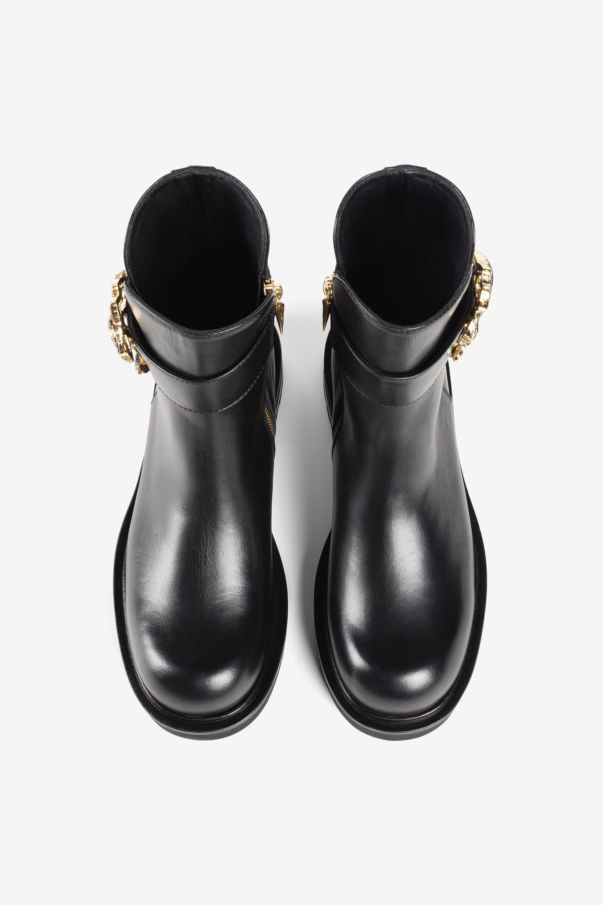 RC Logo-plaque leather boots RC Logo-plaque leather boots Black RKS052-PZA12