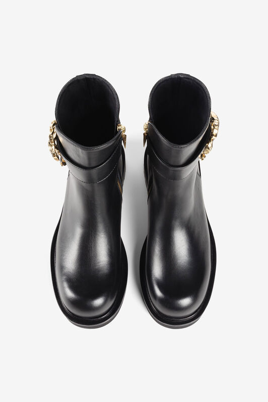 RC Logo-plaque leather boots RC Logo-plaque leather boots Black RKS052-PZA12