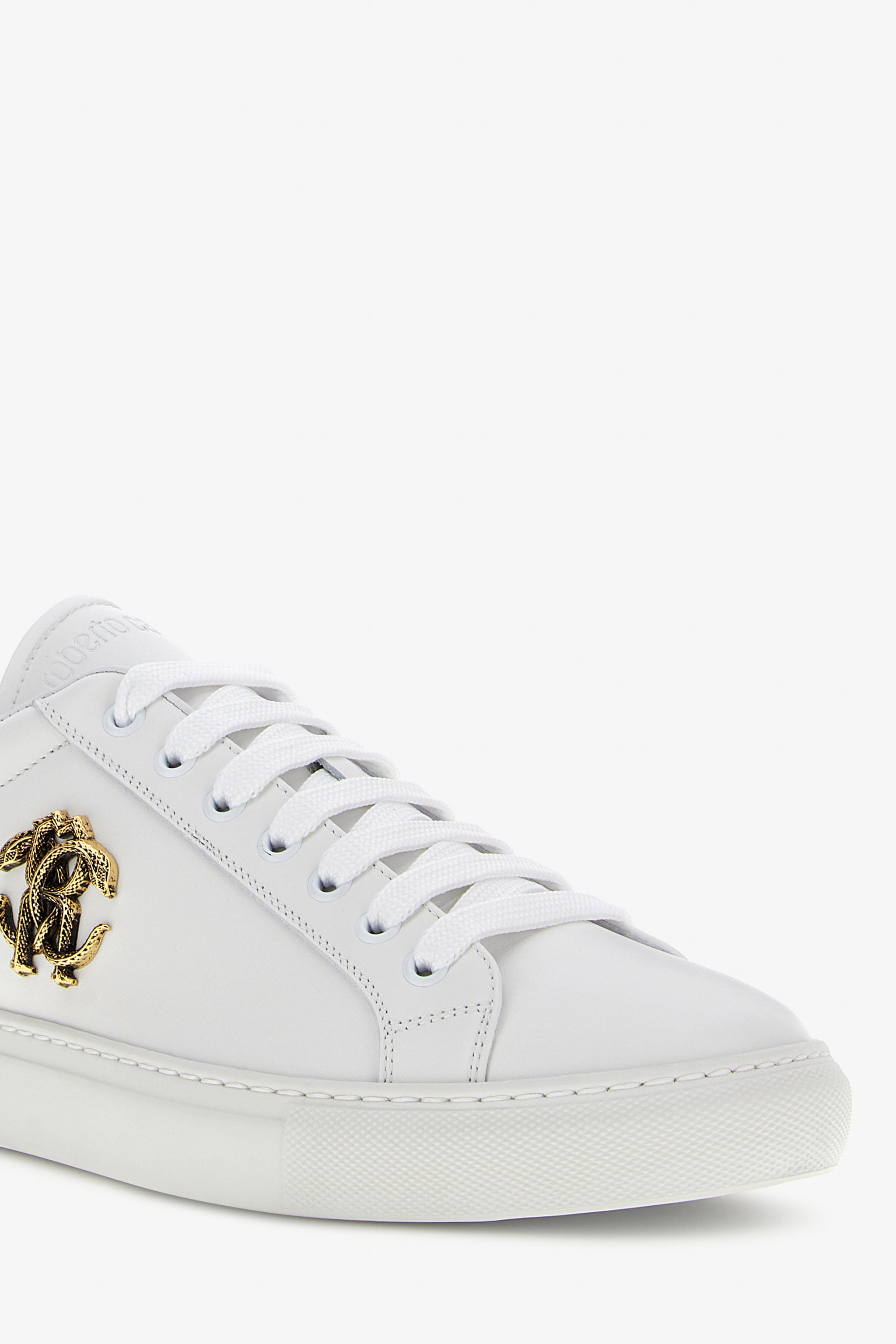 RC Zapatilla De Piel Blanca Con Mirror Snake RC Zapatilla De Piel Blanca Con Mirror Snake Blanco/Oro SRS009-PZA90