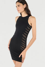RC Dress with Perforated Zebra Pattern RC Dress with Perforated Zebra Pattern Black UKT166-MA001