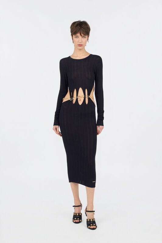 JC Black Midi Dress With Cut-Out Detail JC Black Midi Dress With Cut-Out Detail BLACK WFT291-WF689
