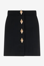 RC Miniskirt With Jewel Buttons Black TWT303-WP059