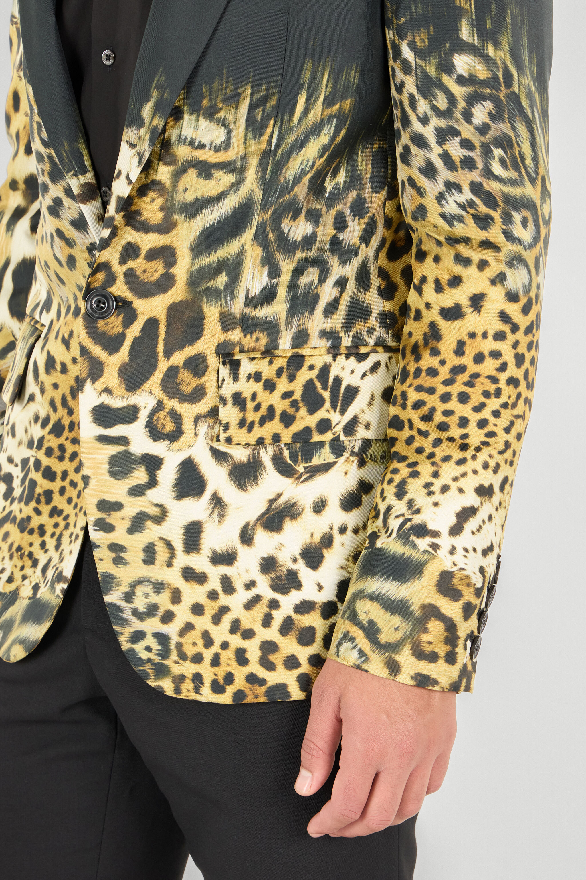 CLASS Roberto Cavalli レザー ジャケット レース ビジュー Jaguar Skin print blazer in Light Brown for Men | Roberto Cavalli®