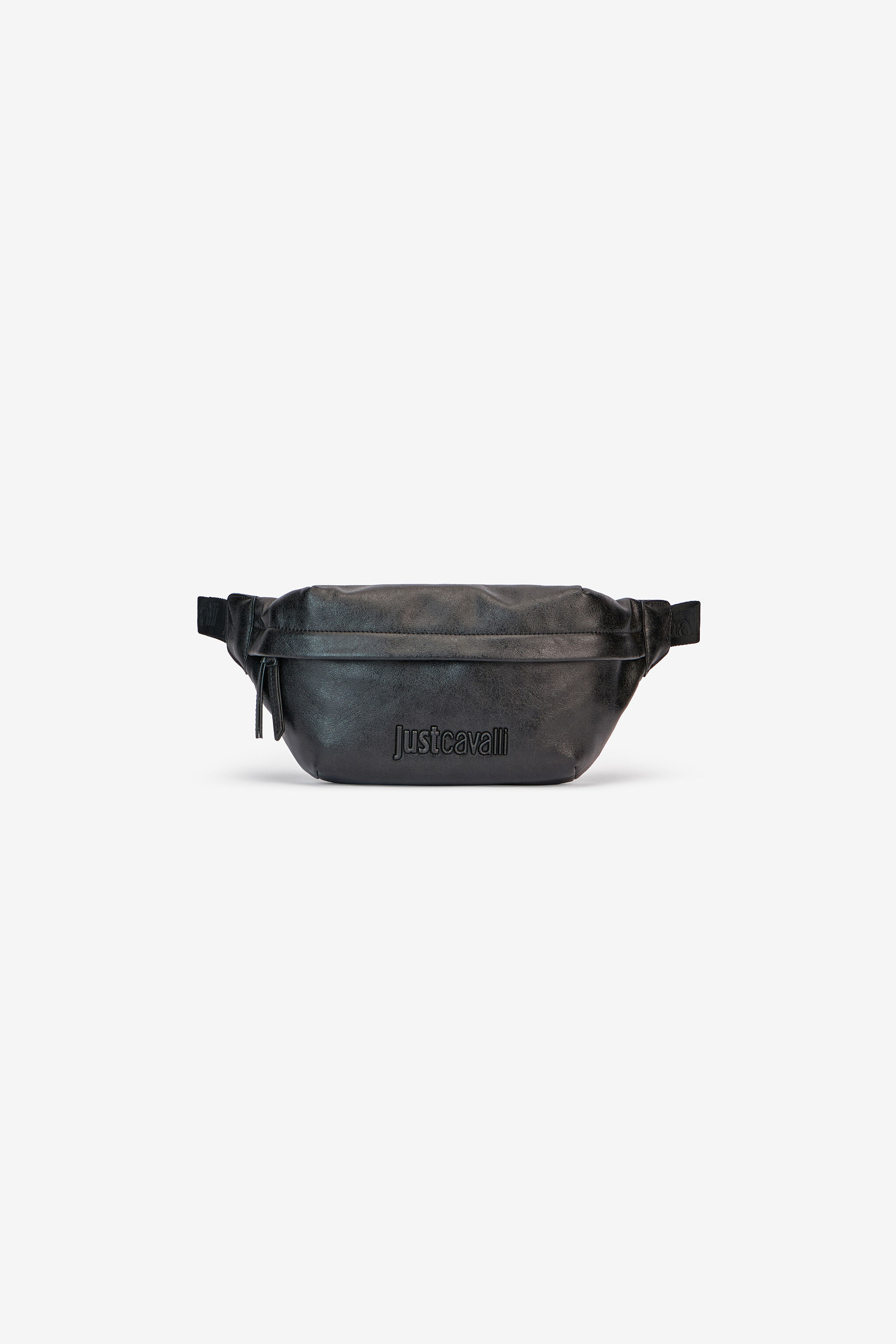 JC Hammered Effect Belt Bag With Logo JC Hammered Effect Belt Bag With Logo BLACK VFB002-VF534