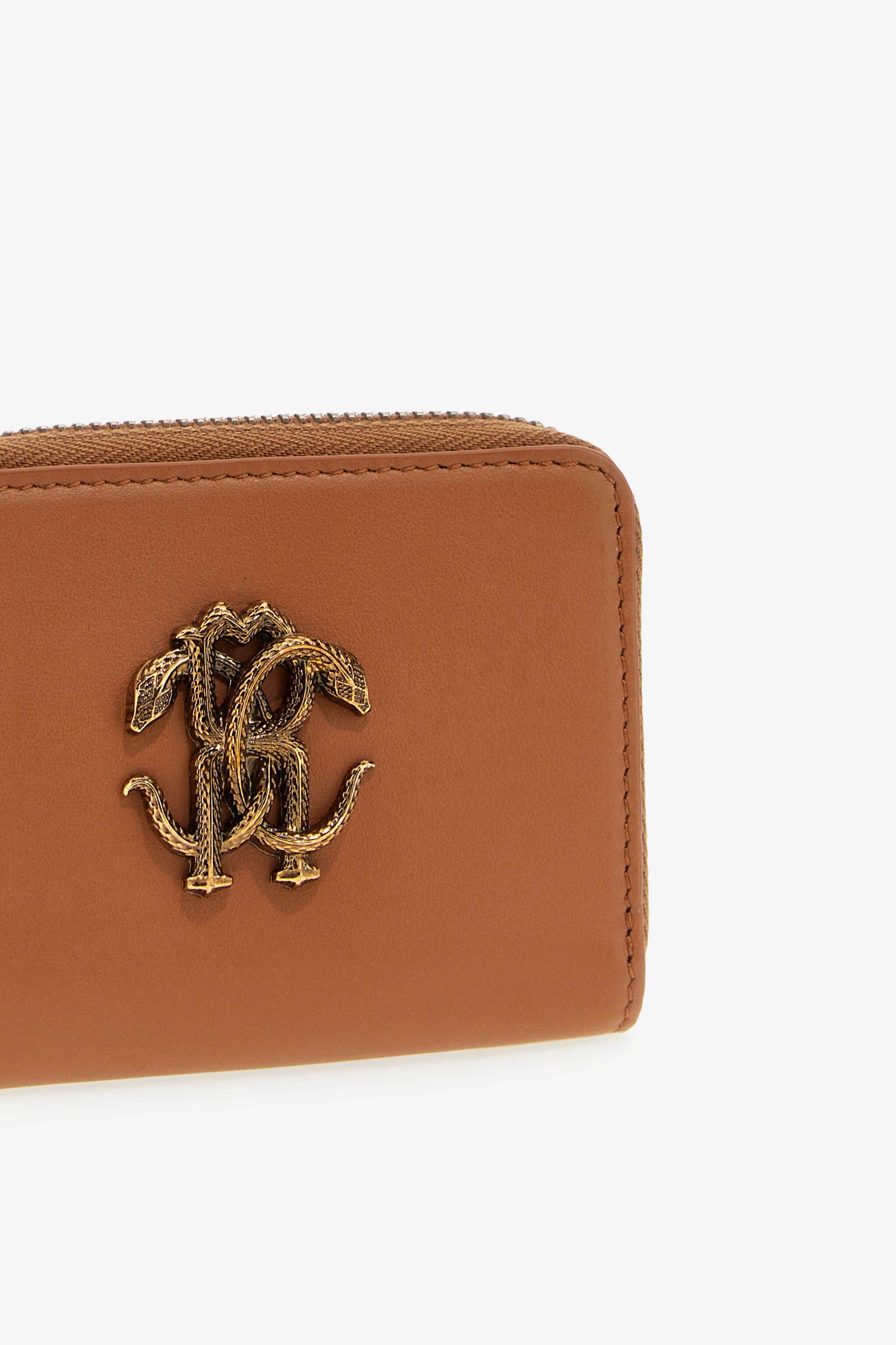 RC Small wallet with Monogram RC and zip Brown SKA003-PZ172