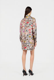 RC Florentine Flowers Print Silk Mini Dress BEIGE WQT160-OZR29
