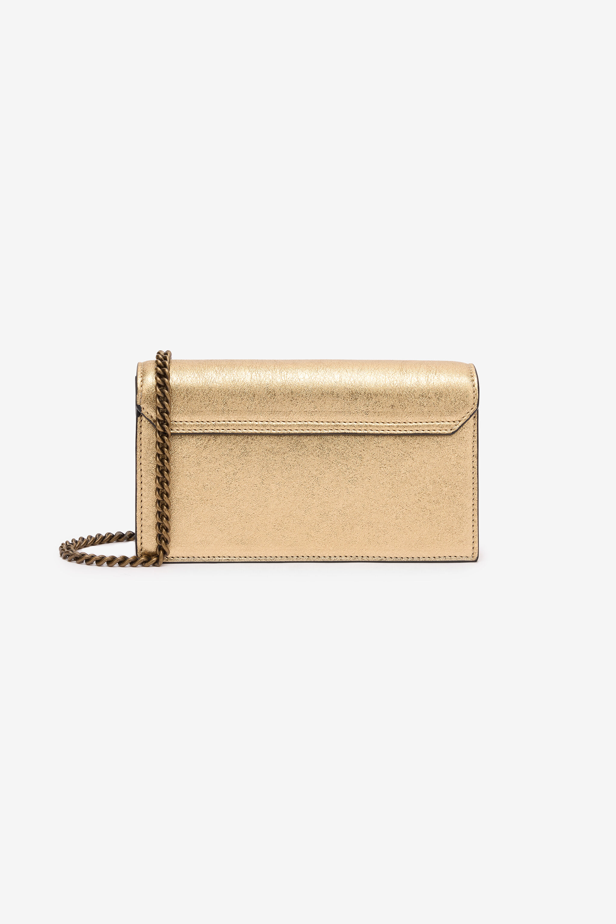 RC Cracked Leather Bag with Mirror Snake Monogram RC Cracked Leather Bag with Mirror Snake Monogram GOLD POB00C-PZO07