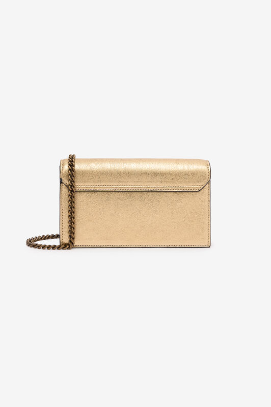 RC Cracked Leather Bag with Mirror Snake Monogram RC Cracked Leather Bag with Mirror Snake Monogram GOLD POB00C-PZO07