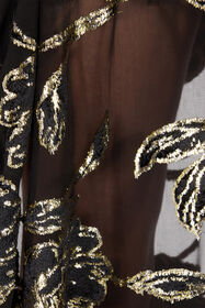 RC See-Through Robe With Floral Pattern RC See-Through Robe With Floral Pattern Black VQT502-FC006