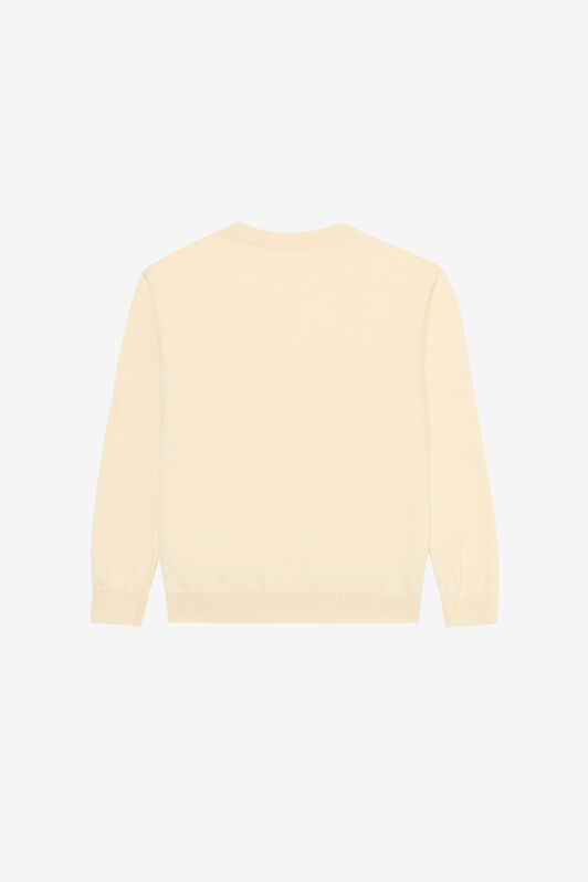 JU Light Yellow Cardigan With Monogram RC MILKY WHITE UJM60B-MG001