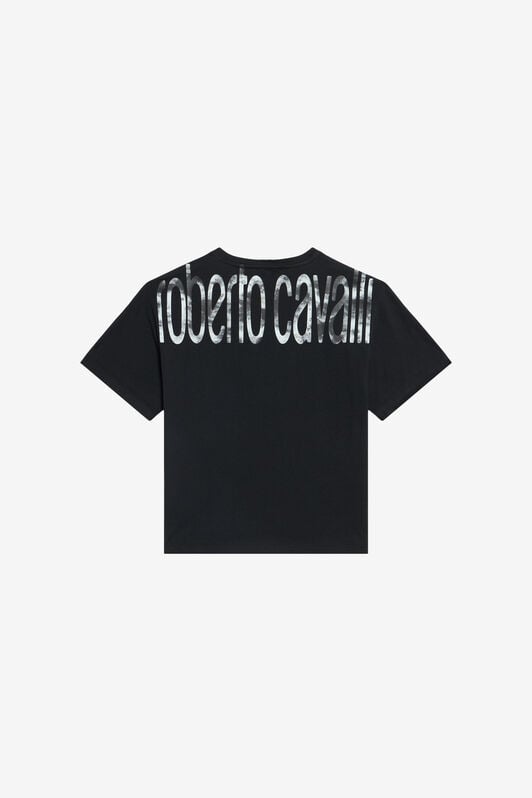 JU Camiseta Negra De Algodón Con Estampado De Logo JU Camiseta Negra De Algodón Con Estampado De Logo BLACK WJT60K-JD001