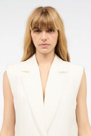 JC Single-Breasted Blazer Dress White UFT189-UF255