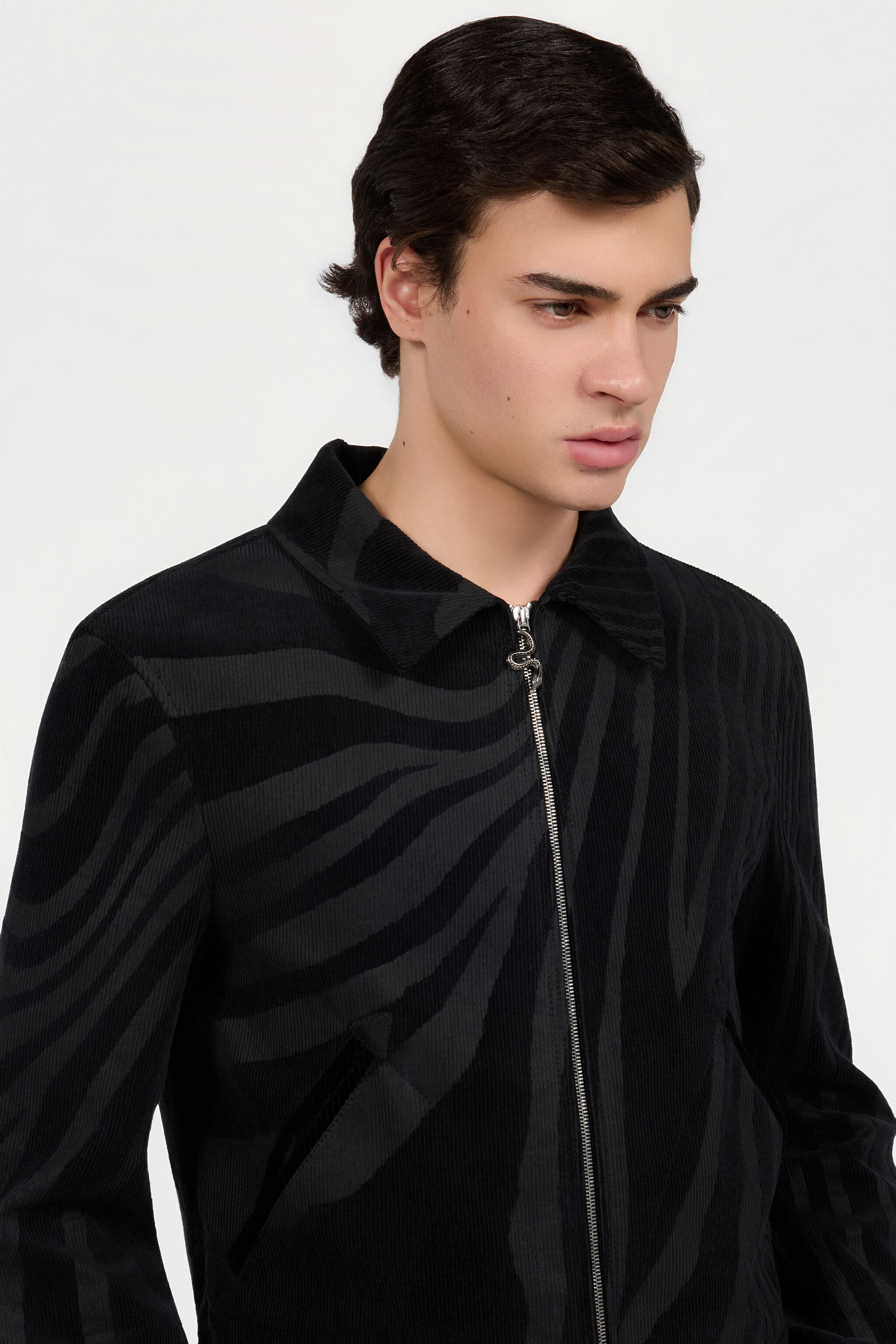 RC Samtjacke Mit Zebra-Print BLACK XNT401-PCT26