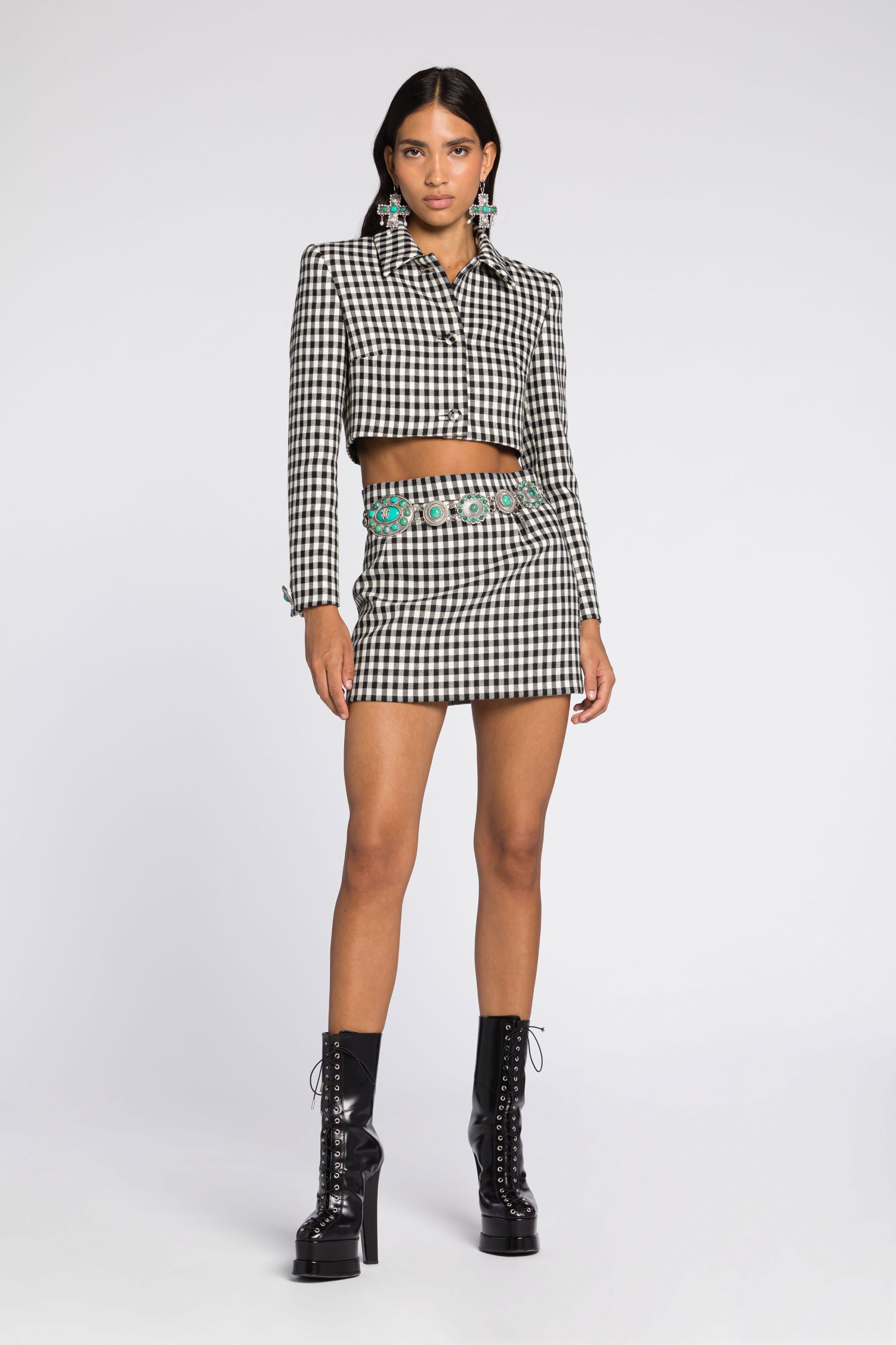 RC Gingham Mini Skirt RC Gingham Mini Skirt Black/White RKT308-GA007