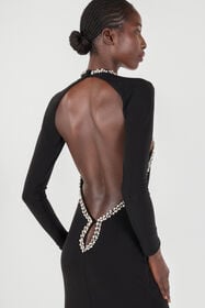 RC Long dress with crystals Black UKR124-JE034