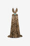 RC Langes Kleid mit Tigerprint und Cut-Out RC Langes Kleid mit Tigerprint und Cut-Out Hellbraun RKT100-CZH36