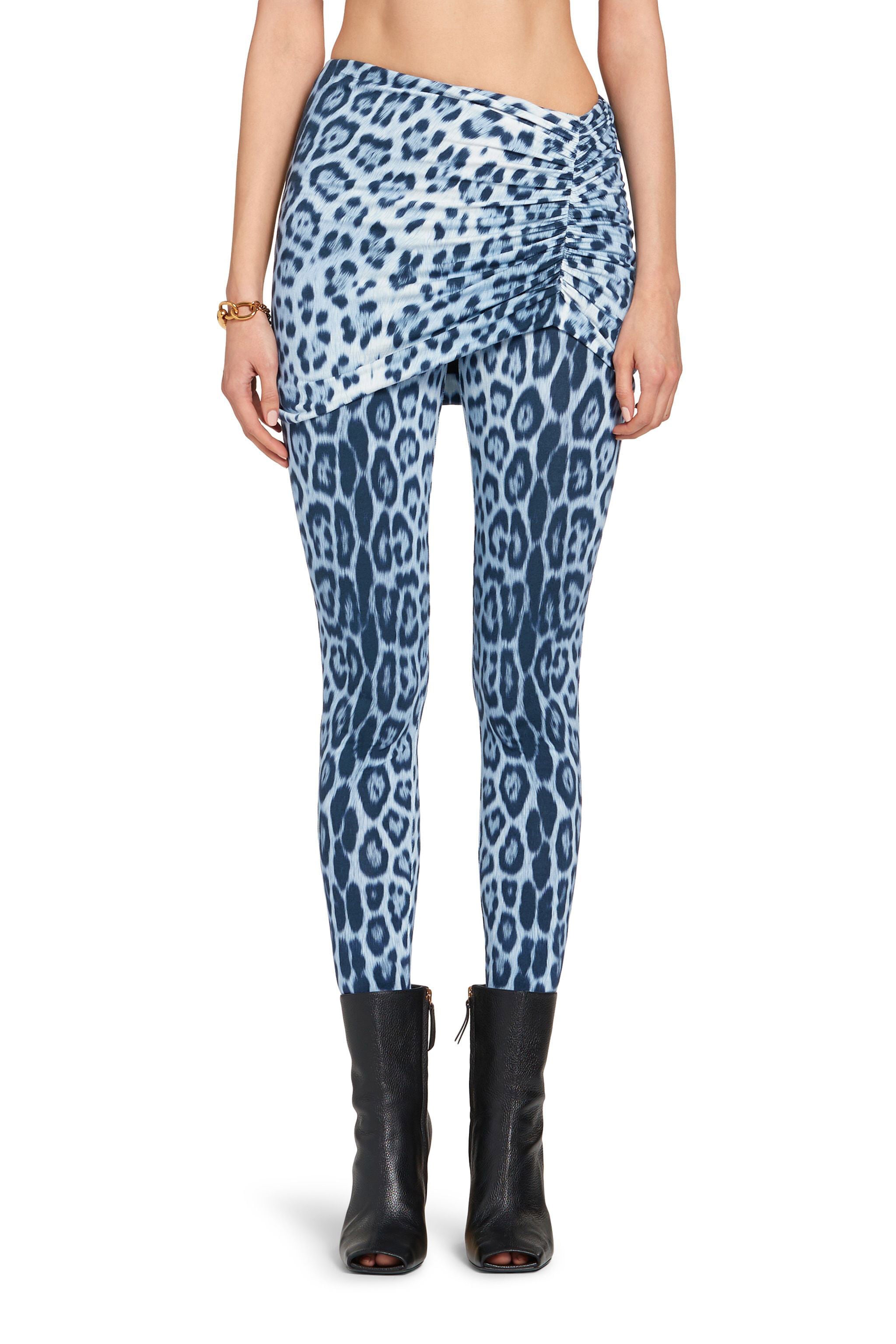 RC Heritage Jaguar print gathered leggings CERULEAN/BLACK JQT205-8FS06