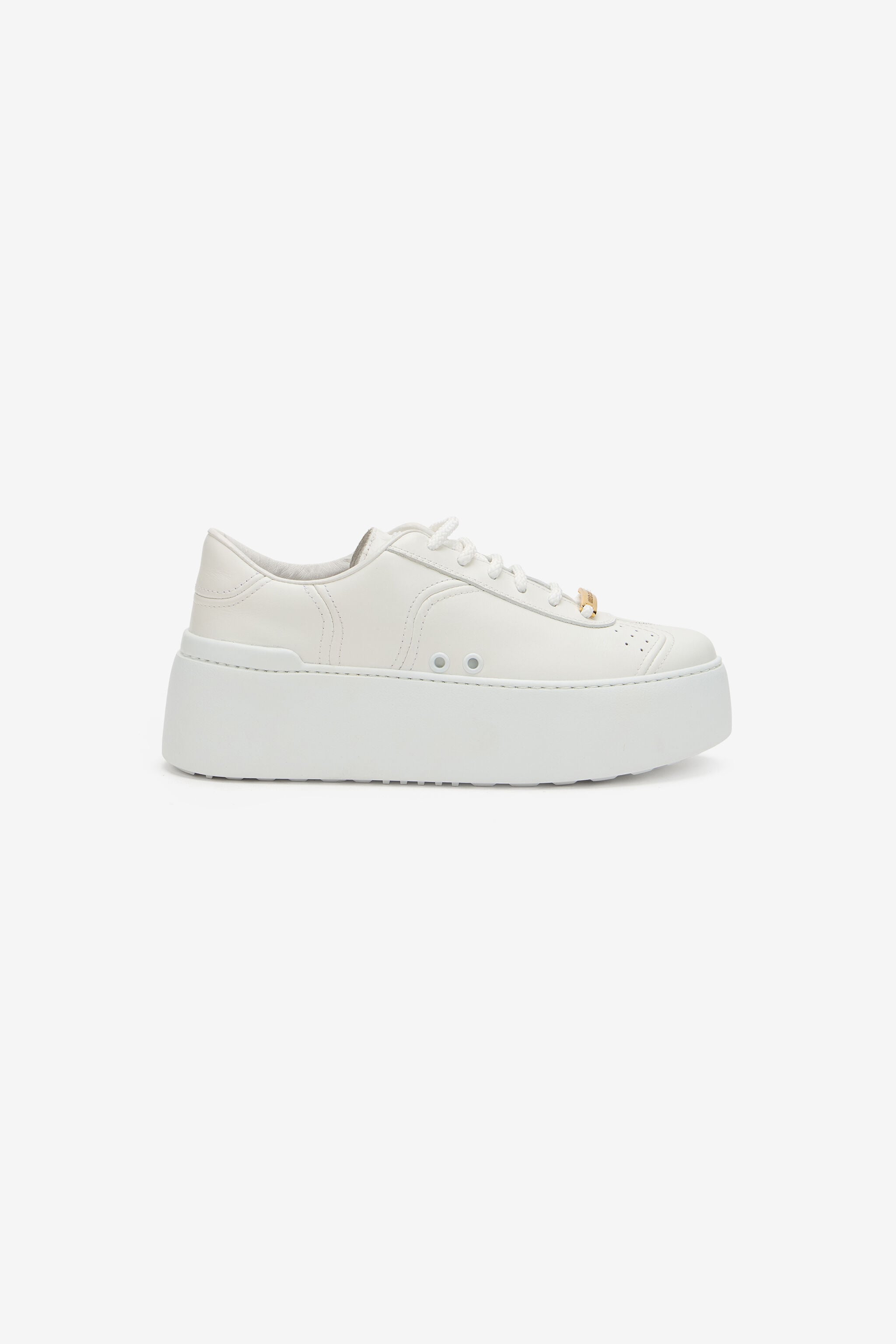 RC White Leather Platform Sneaker RC White Leather Platform Sneaker White SKS039-PZA90