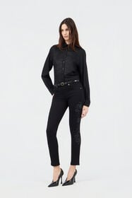 RC Chemise Noire avec Motif Zèbre Brodé BLACK SOT70X-TB012