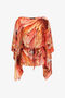 RC Blouse En Soie Imprimé Plumange RC Blouse En Soie Imprimé Plumange Orange SWT725-SQL71