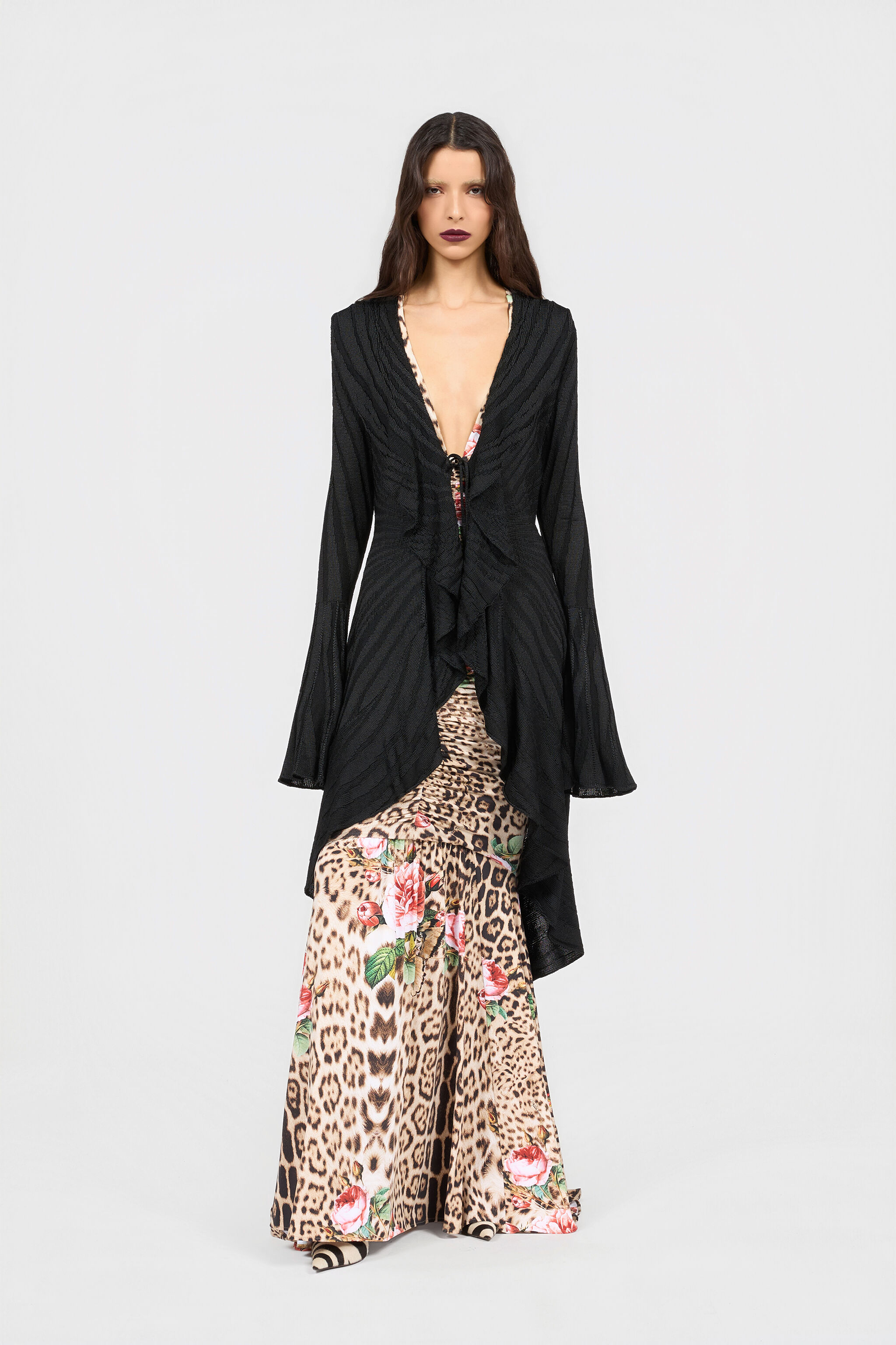 Roberto Cavalli シルク フレアスカート 42 Jaguar Roses Print Dress in NATURAL for Women | Roberto Cavalli®