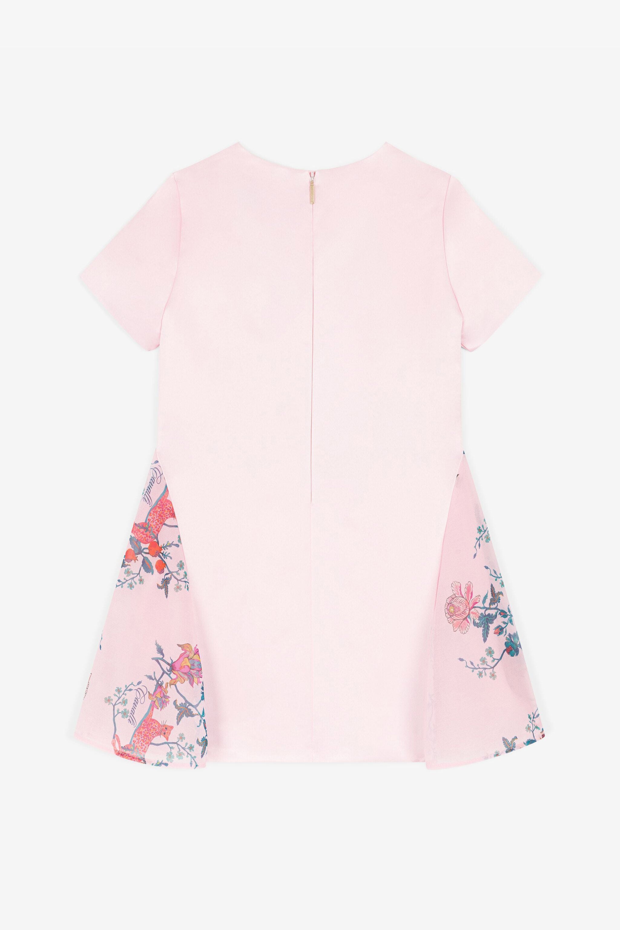 JU Kleid aus Satin mit Blumen-Print JU Kleid aus Satin mit Blumen-Print Rosa RJT119-4G001