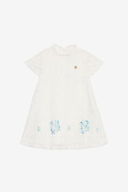 JU Dress With Broderie Anglaise Design White UJT10S-RP001