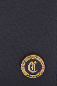 JC Black Leather Bifold Wallet with Logo BLACK VFP010-VF566