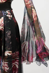 RC Silk Shirt With Fiammingo Flowers Print BLACK/PINK XWT706-CKT77