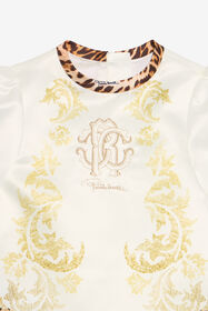 JU T-shirt in seta stampata MILKY WHITE VJT111-RDJ02