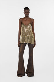 RC Top Dorato Con Pizzo E Paillettes GOLD WWT607-TR007