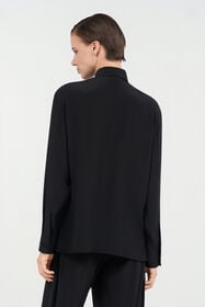 RC Silk Shirt with Shimmering Detail BLACK WKR706-SY001