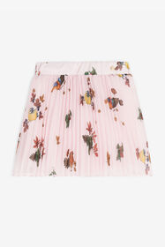 JU Bird-Print Pleated Skirt Pink RJT30C-5LH90