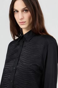 RC Chemise Noire avec Motif Zèbre Brodé BLACK SOT70X-TB012