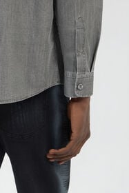 RC Grey Cotton Shirt with Embroidered Logo BLACK SOT70H-CH006