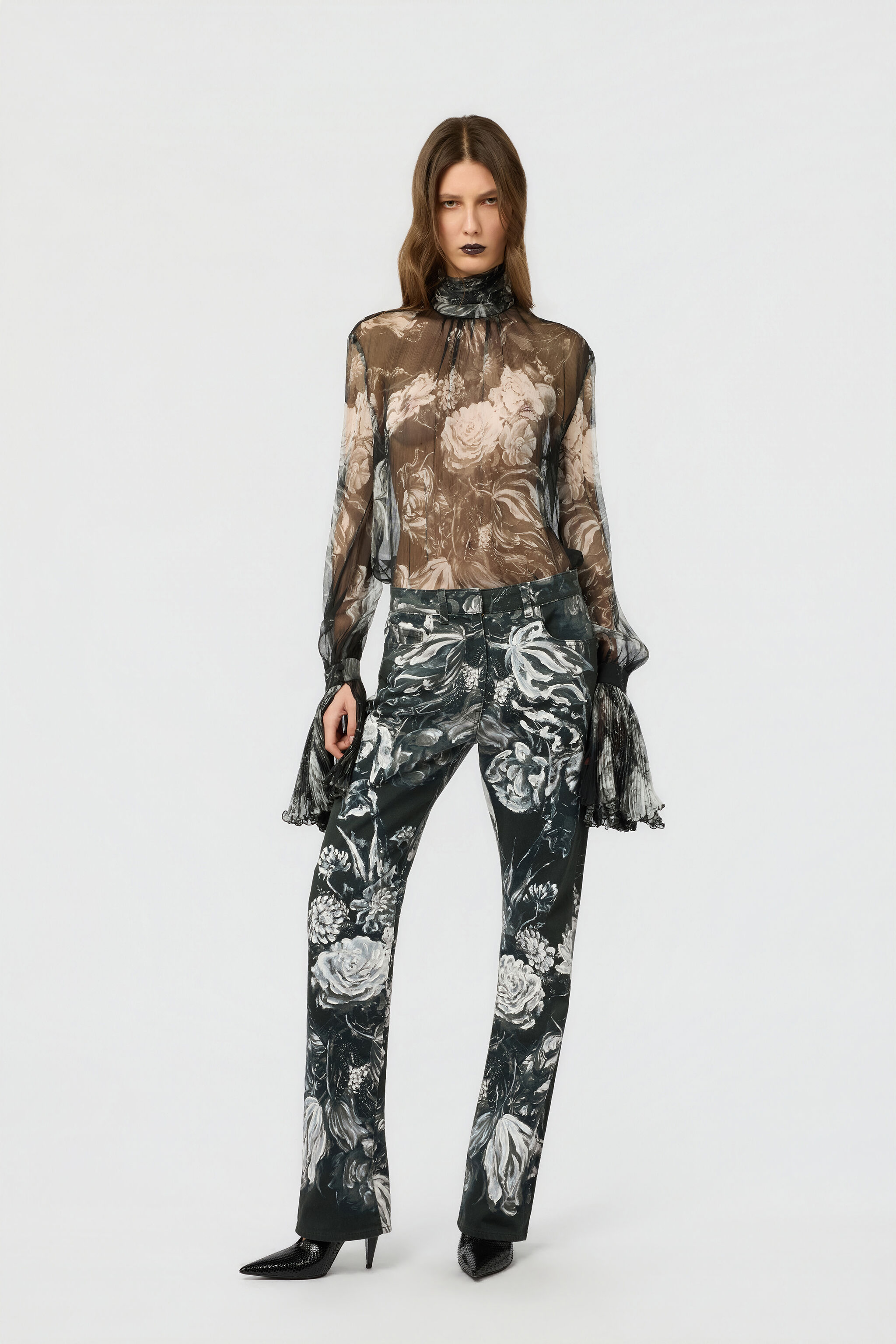 RC Jeans Con Estampado Fiammingo Flowers BLACK/GREY XWJ203-DAT77