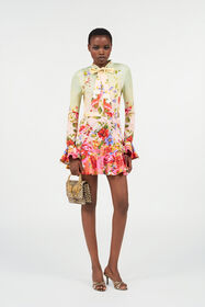 RC Miami Print Mini Dress GREEN/FUCHSIA WQT104-3AR32