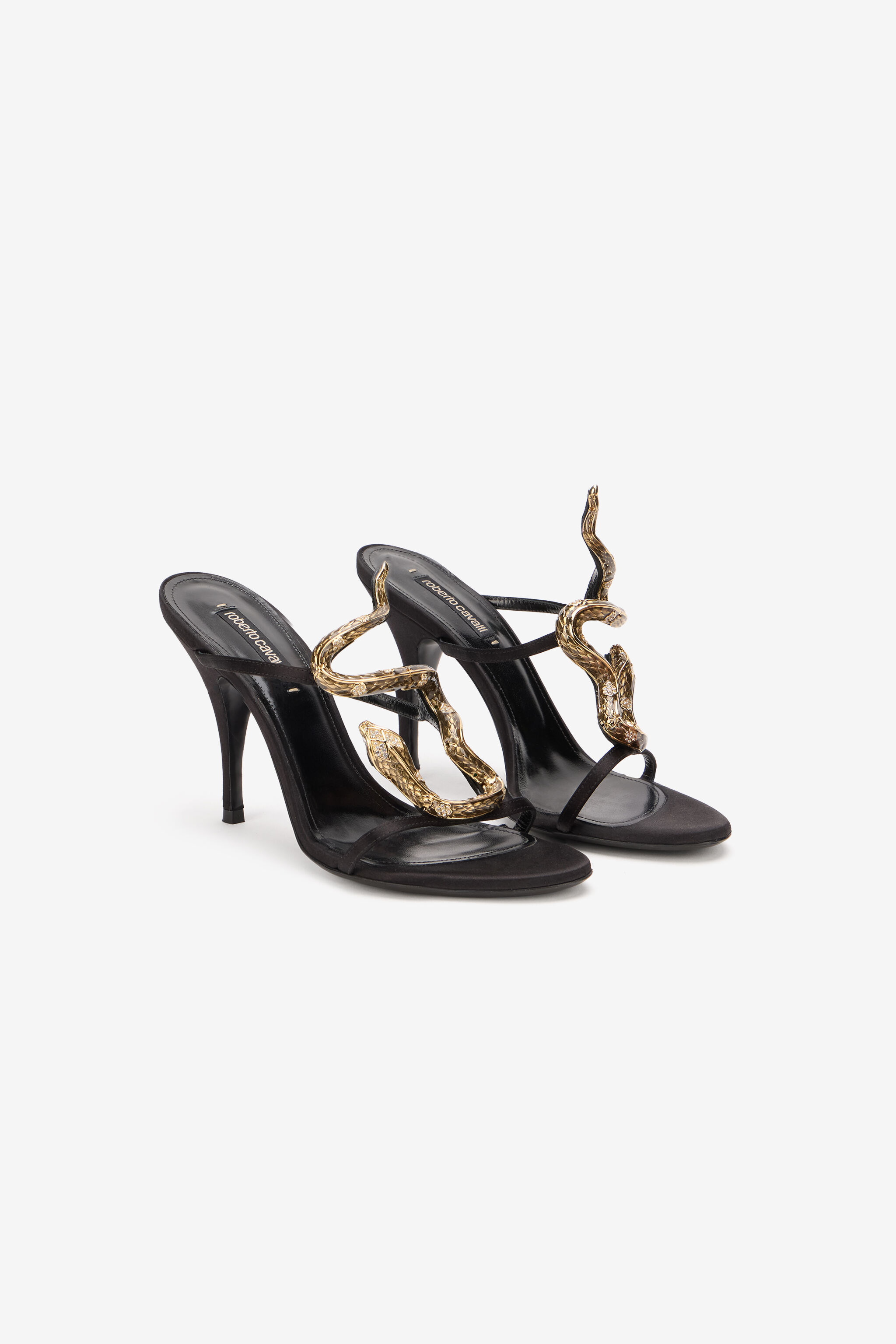 RC Sandalias de cuero con serpiente joya RC Sandalias de cuero con serpiente joya BLACK XWS011-FL113