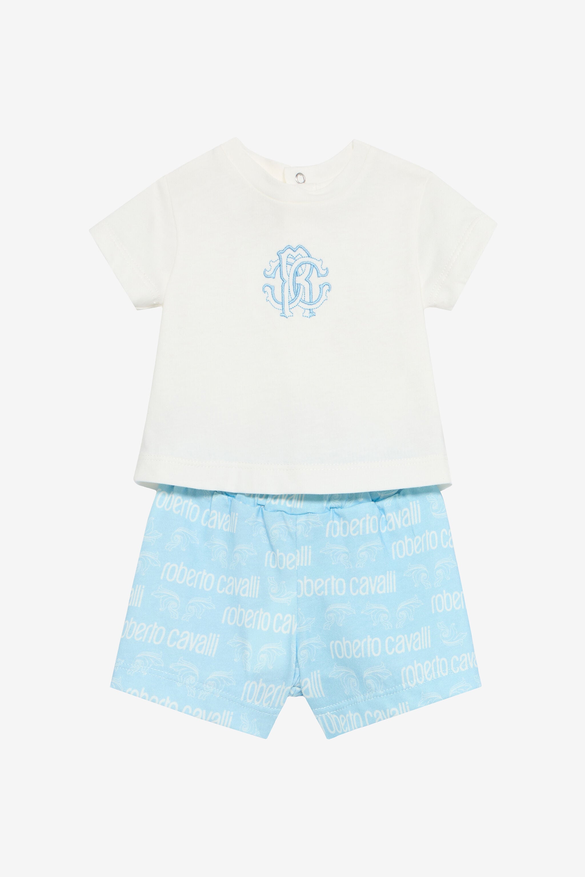 JU Branded T-Shirt And Shorts Set JU Branded T-Shirt And Shorts Set Light blue UJT824-JD001