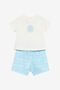 JU Branded T-Shirt And Shorts Set JU Branded T-Shirt And Shorts Set Light blue UJT824-JD001
