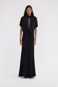 RC Long dress with knot Black TWT117-JE040