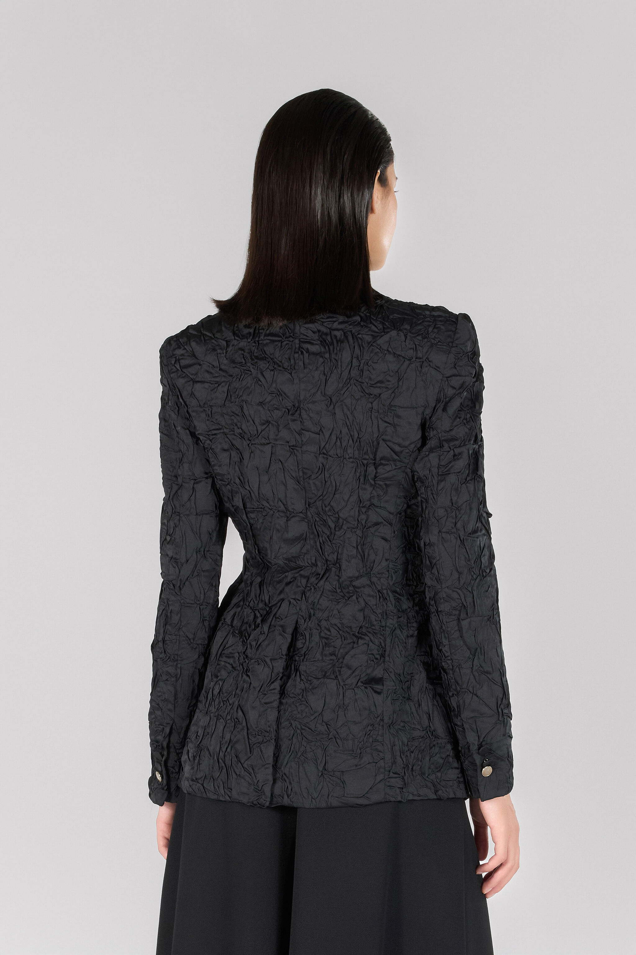 Crinkled-effect blazer in Black for Women | Roberto Cavalli®