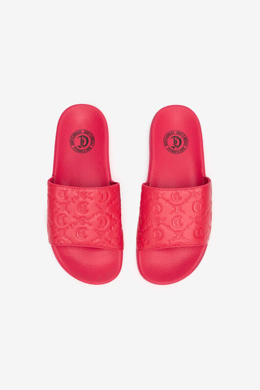 JC Mules Avec Motif À Losanges Et Monogramme JC JC Mules Avec Motif À Losanges Et Monogramme JC Fuchsia UFS045-UF367