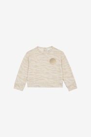 JU Sweatshirt With RC Monogram And Tiger Skin Print Ivory UJT665-5OO44
