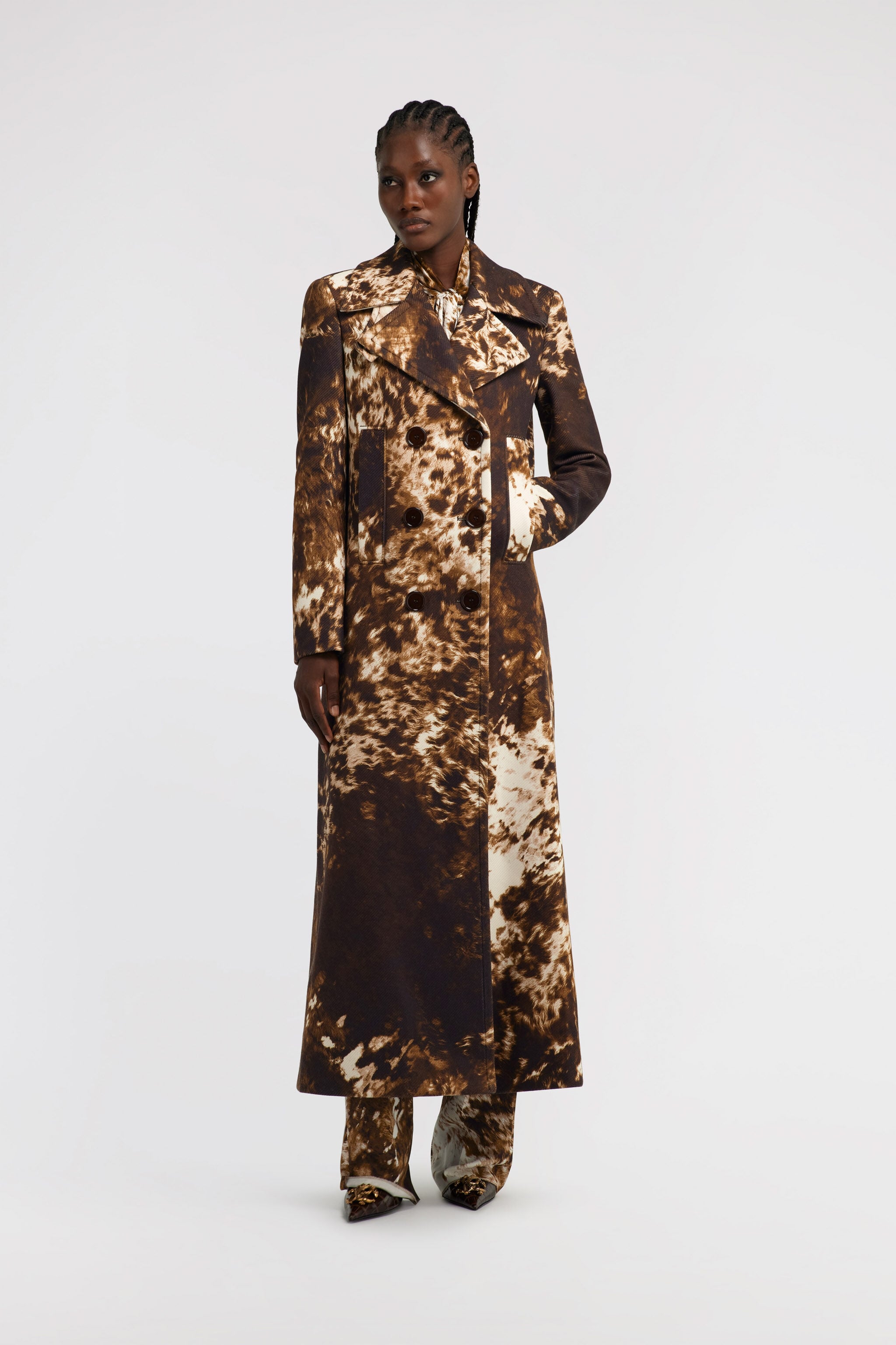 RC Appaloosa Print double-breasted Trench RC Appaloosa Print double-breasted Trench Brown TKT505-9MN08
