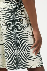RC Bermuda In Lino Con Stampa Mini Zebra Nero/Bianco URT271-3HN49