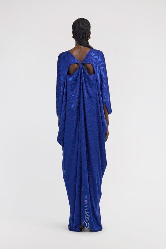 RC Dévoré Zebra Print Kaftan RC Dévoré Zebra Print Kaftan Blue TKT181-FC001
