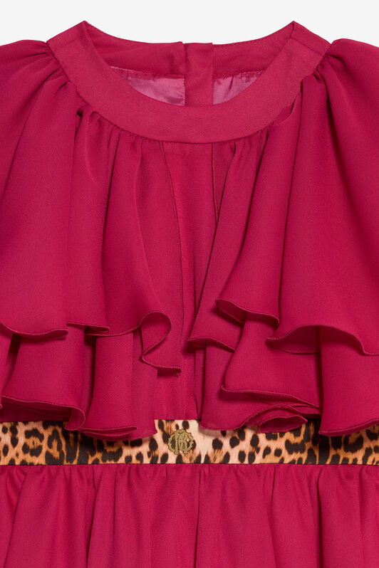 JU Fuchsia Dress with Leopard Bel JU Fuchsia Dress with Leopard Bel FUXIA BOUGANVILLE VJT10O-GG002